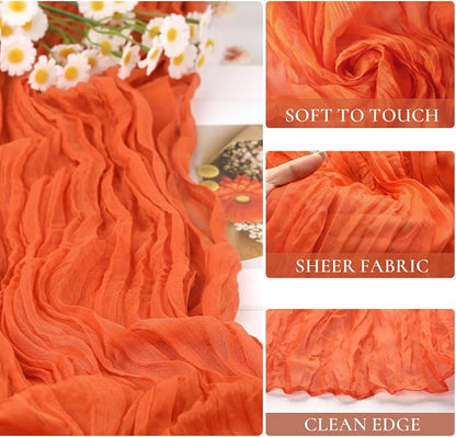 Orange Cheesecloth Table Runner 10FT Gauze Table Runner Cheesecloth Fabric - Image 2
