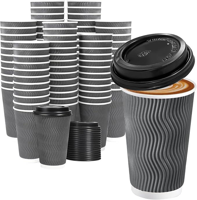 Lamosi 500 Pack - 16 oz Insulated Disposable Coffee Cups by BuyNow