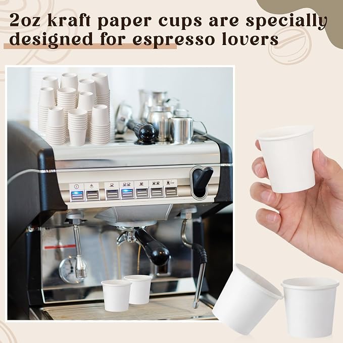 400 Pack 2oz Mini Coffee Cups Disposable Paper Cups Hot or Cold Beverage Cup - Image 5