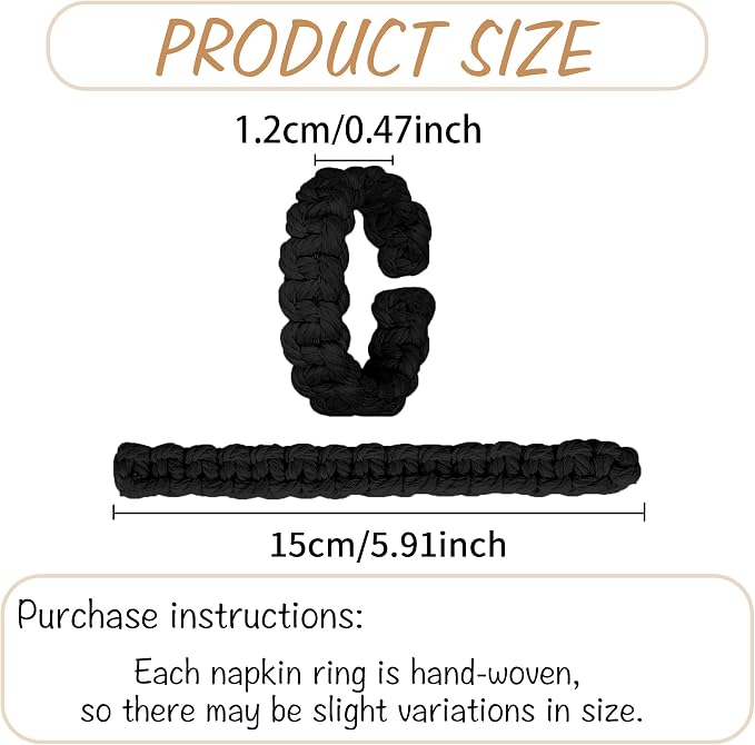 Meplait Napkin Rings Set of 6, Boho Napkins Holders Ring - Image 6
