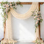 Pearl Table Runner Gauze Sheer 19FT Wedding Draping Fabric Decor | Beige Summer by Socomi