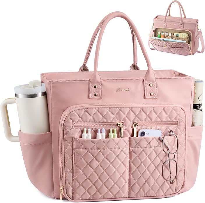 LOVEVOOK Tote Bag for Women, Teacher Nurse Work Laptop Bag, Quilted Bible by LOVEVOOK