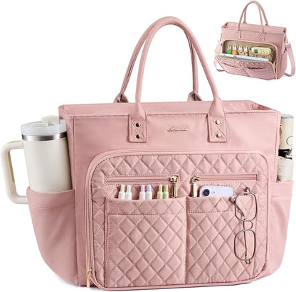 LOVEVOOK Tote Bag for Women, Teacher Nurse Work Laptop Bag, Quilted Bible by LOVEVOOK
