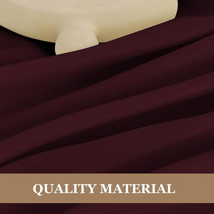 Fitable Elegant Rectangle Table Clothes, 6 Pack - 90 x 132 Inch, Burgundy - Reusable and Washable Tablecloths, Polyester Fabric Table Covers for Wedding, Party, Banquet, Formal Events