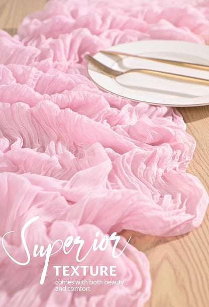 30 Pack Cheesecloth Table Runner 10FT Light Pink Table Runner Boho Gauze Cheese - Image 4