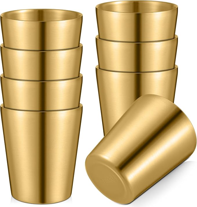 Mimorou 8 Pack Stainless Steel Insulated Cup 8.8 oz Metal Tumbler Double Wall by Mimorou