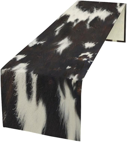 Cow Skin Print Table Runner, Rustic Country Farmhouse Animal Fur Skin Western by SHElifestyle
