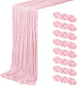 8 Pack Light Pink Cheesecloth Table Runner 20 x 120 inch Gauze Table Runners 10 by ACSUIT