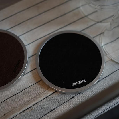 Black Long-Lasting Metal Coaster, Absorbent Replaceable Felt Pads, Non-Slip | - Image 6
