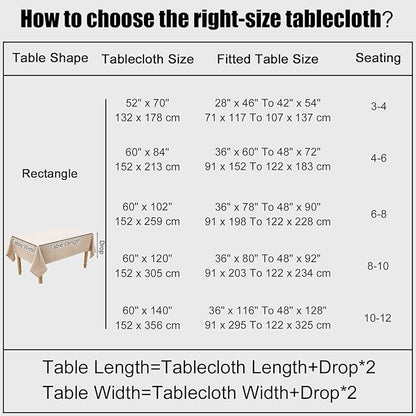 Smiry Rectangle Table Cloth Linen Textured, Waterproof Spillproof Anti-Wrinkle Burlap Tablecloth, Washable Decorative Fabric Table Cover for Dining, Party, Banquet, 54 x 78 Inch, Linen