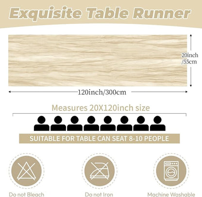 6 Pack Ivory Cheesecloth Table Runner 20 x 120 Inch Gauze Table Runner Fabric - Image 2