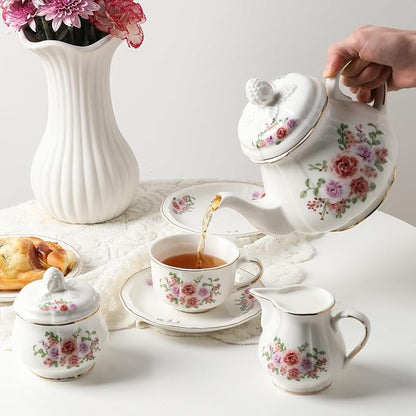 Sweejar 23 Pcs Floral Tea Sets - Image 4