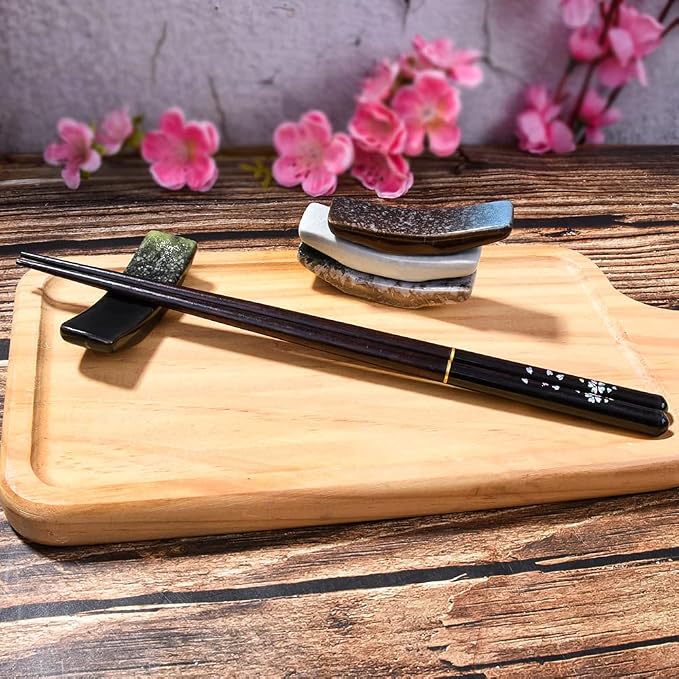 Ceramic Chopstick Rest Set of 4, Reactive Kiln Glaze Spoon Fork Holders | - Image 7