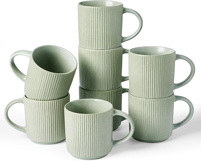 famiware Coffee Mug Set for 8, Star 12 oz Catering Mugs Cup Set by Famiware
