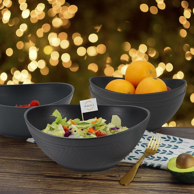 65oz Large Salad Bowls Black - Image 6