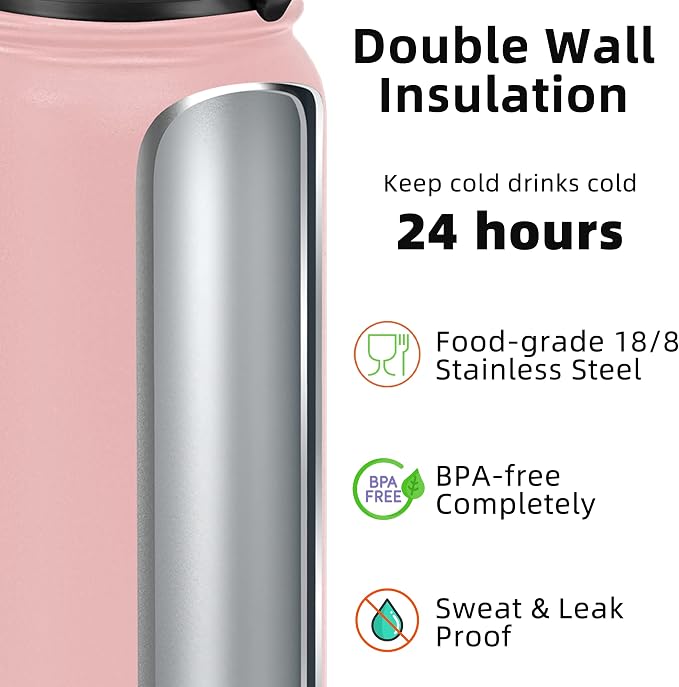 Fanhaw 40 oz Insulated Stainless Steel Water Bottle - Image 2