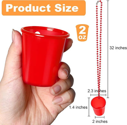 Cididu 24 Pack Shot Glass Necklaces Cups Glow in The Dark, Plastic Reusable - Image 2