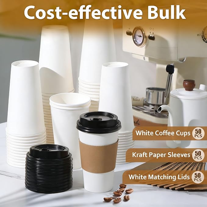 Clawsoff 50 Pack 20 oz Disposable Coffee Cups - Image 3