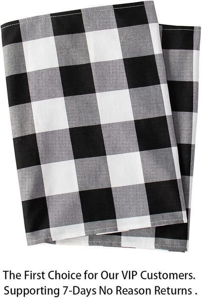 ShinyBeauty Gingham Table Runner 13x72 Black White Buffalo Plaid | Soft Cotton - Image 7