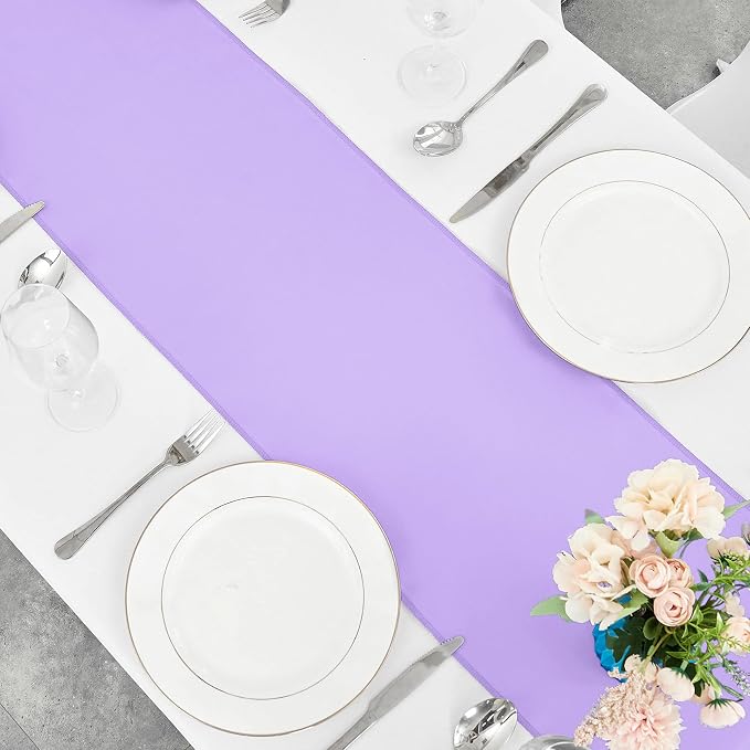 4-Pack Lavender Satin Table Runner 12 x 108 Inch Long Bright and Smooth Silk - Image 7