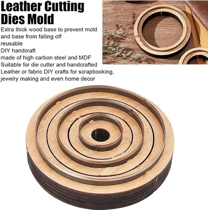3-Piece Round Leather Cutting Die Set, Precision Cutting - Image 3
