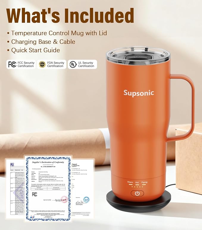 Supsonic Heated Coffee Mug, 20oz Electric Temperature Control Cup | Keeps - Image 8