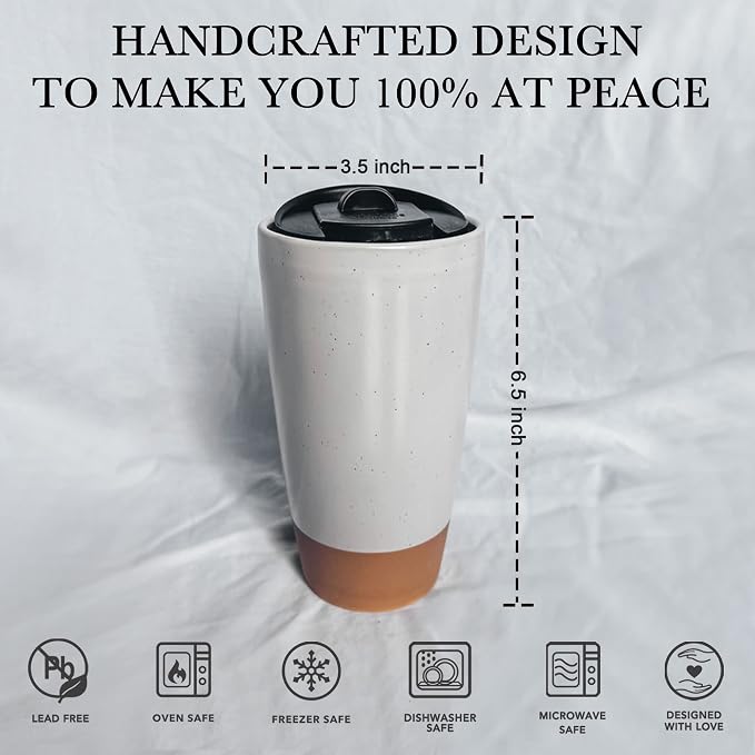 Mora Double Wall Ceramic Coffee Travel Mug - Image 2