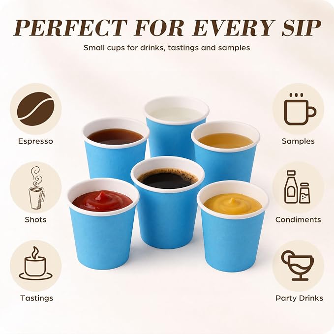 200 Pcs Mini Coffee Cups Brown Culture Cup 2oz Disposable Bathroom Cups Paper - Image 5