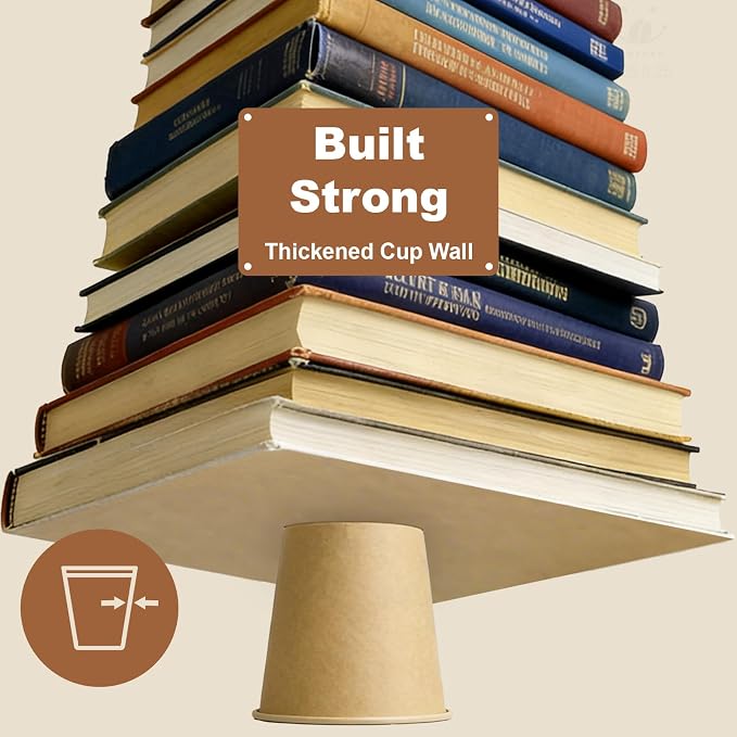 3 oz 600 Pack Disposable Coffee Cups, Bulk Brown Disposable Paper Cups - Image 5