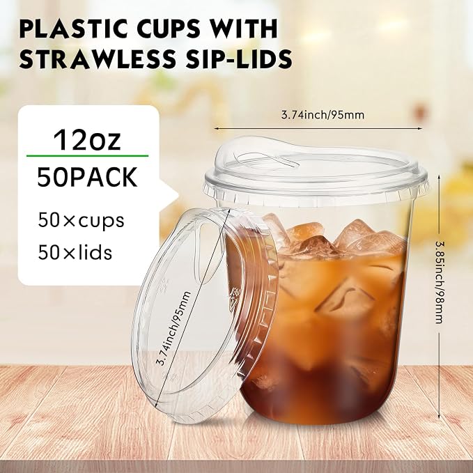 Baderke 50 Pcs Clear Plastic Cups - Image 3