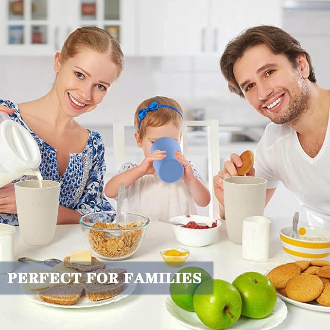 Homienly Cups for Kitchen Unbreakable Wheat Straw Cups 8 PCS Alternative to - Image 8