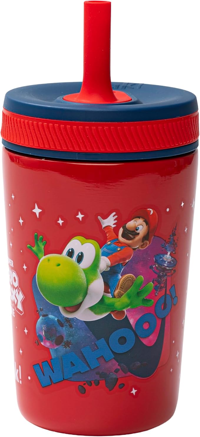 Zak Designs Super Mario Kelso 12oz Leak-Proof Toddler Straw Cup | BPA Free by ZakDesigns