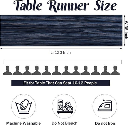 6 Pieces Navy Blue 10FT Cheesecloth Table Runner Boho Gauze Fabric Table Runner - Image 4