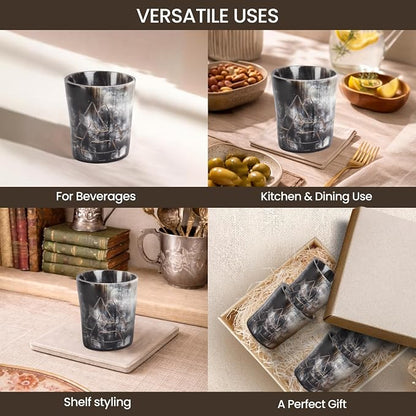 Handicrafts Home Viking Horn Shot Glasses Set of 12, Rustic Viking Drinkware - Image 4