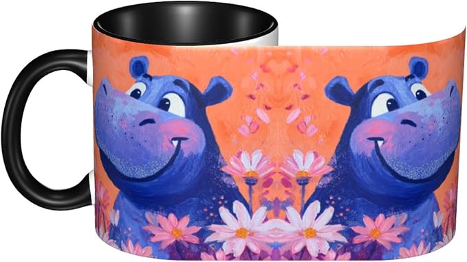 Yrebyou Hippo Coffee Mug 11oz Ceramic Cup - Image 3
