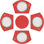 SHACOS Large Size Wedge Shape Placemats with Centerpiece Round Mat Set of 5 Round Table Place Mats Washable Dining Table Placemats Reversible, Red