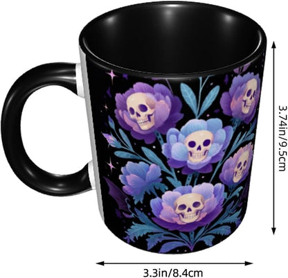 Skull Floral Coffee Mug 11 Ounce Mugs Ceramic Tea Cup Drinking Water Cups | - Image 3
