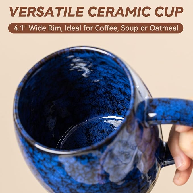 Cosmic Nebula Ceramic Coffee Mug - 21 oz Large Coffee Cup - Image 6