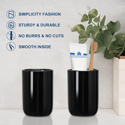 Bathroom Tumbler Cup Ceramic 12.6oz Reusable Toothbrush Cup 375ml, Toothbrush - Image 5