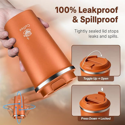 17oz Travel Coffee Mug, Leakproof Vacuum Coffee Cup Insulated Tumbler | 304 - Image 2