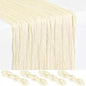 Showgeous 4 Pack Ivory Cheesecloth Table Runner, 17 x 108 Inches | Boho by Showgeous