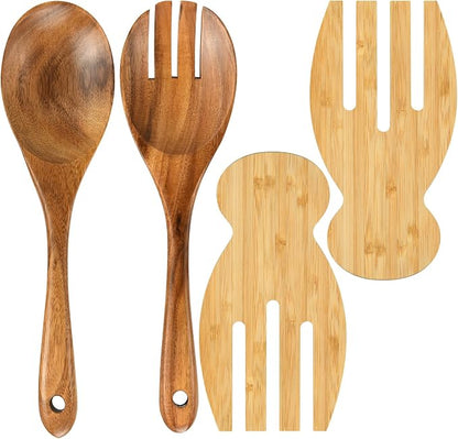 Salad Servers Salad Hands Set, 10.2in Salad Spoon Fork, 7.1in Salad Hands | by FGBNM