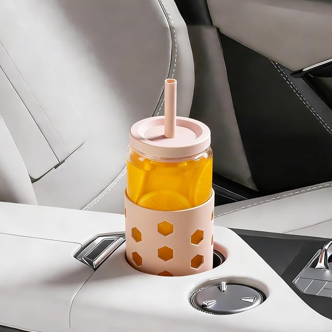 Mrsdry 16 oz Glass Cups with Lids and Straws - Image 3