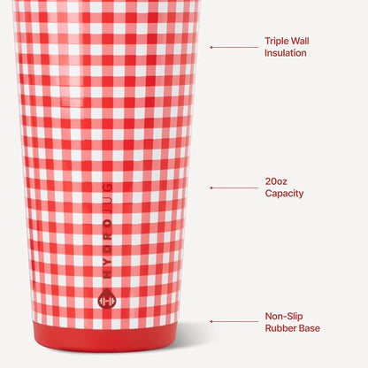 HydroJug Everyday Tumbler 20 oz, Ceramic-Lined Straw Cup, Summer Picnic - Image 3