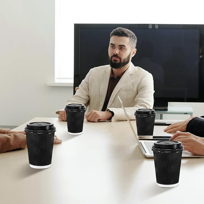 Lamosi 500 Pack 12 oz Disposable Coffee Cups - Image 6
