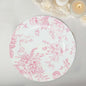 Efavormart 6 Pack White Pink Floral Acrylic Charger Plates in French Toile by efavormart