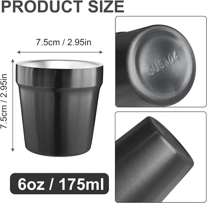 Youda Stainless Steel Double Walled Insulated Cups Stackable, 6oz Coffee - Image 2