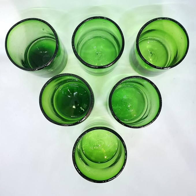 Solid Emerald Green 9 oz Short Tumblers, Recycled Glass, Toxin-Free - Image 6