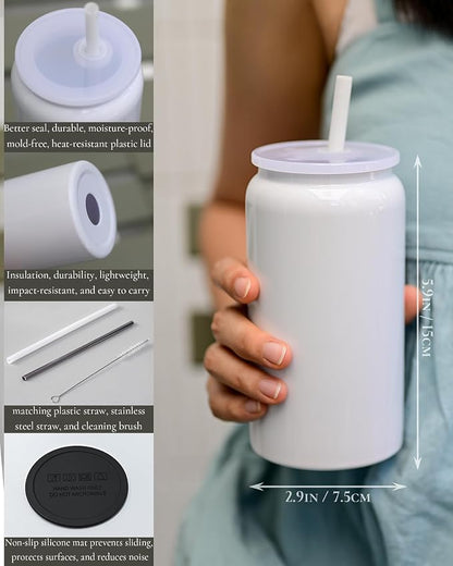 6 Pack 16 oz Sublimatable Tumbler, Insulated Tumbler - Image 4