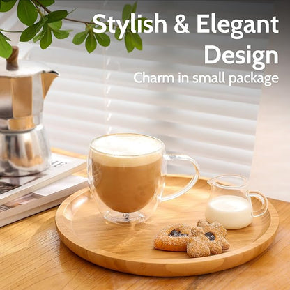 Sweese Clear Coffee Mugs - 8 oz Double Wall Glass Coffee Mugs Set of 4 - Image 4